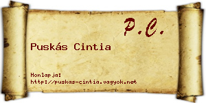 Puskás Cintia névjegykártya