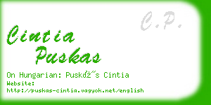 cintia puskas business card